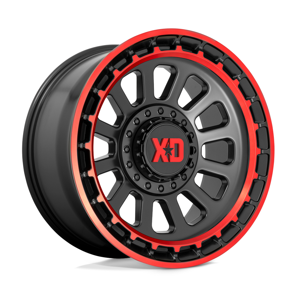 XD856 OMEGA - SATIN BLACK MACHINED LIP WITH RED TINT